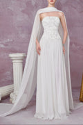 Rebecca White Floral Embroidered Pleated Maxi Dress Flowering Girl