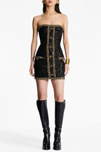 Cleo Sequin Embellished Strapless Mini Dress Flowering Girl