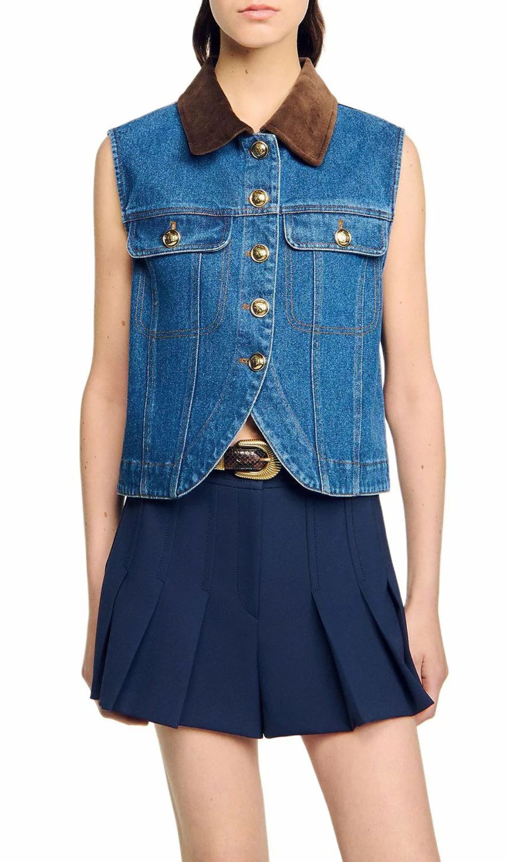 Denim Vest Flowering Girl