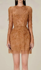 Adri Lace Embroidery Mini Dress Flowering Girl