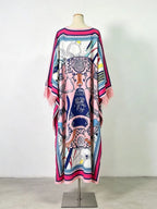 Marlie Printed Long Sleeve Feather Maxi Dress Flowering Girl