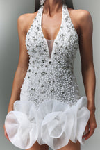 Tove Sleeveless V-neck Diamond Flowers Mini Dress Flowering Girl