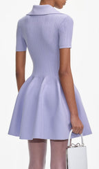 Etta Lapel Knit Mini Dress Flowering Girl