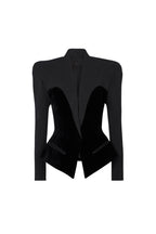 Josephine Slim-Fitting Bustier Jacket In Black Flowering Girl
