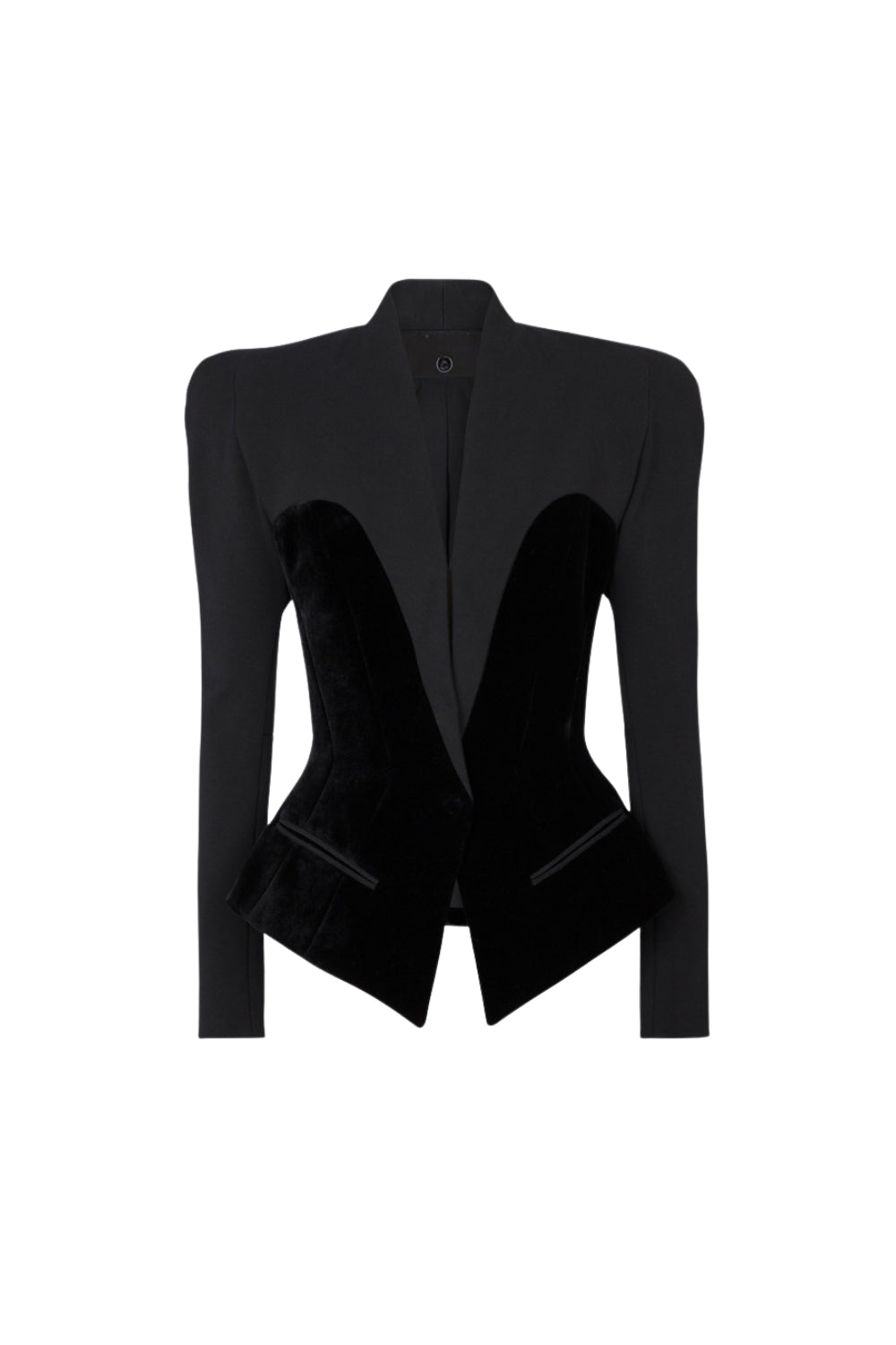 Josephine Slim-Fitting Bustier Jacket In Black Flowering Girl