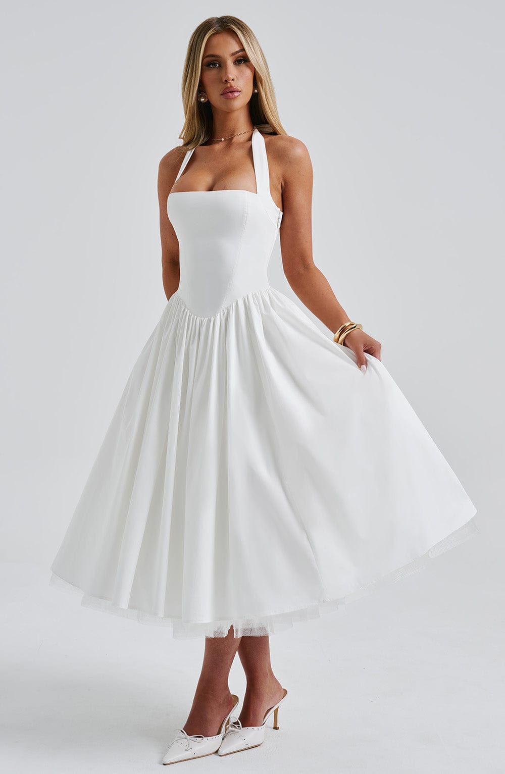 Cressida Midi Dress - Ivory Flowering Girl