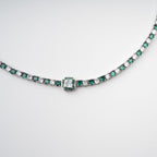 Héloïse Green Crystal Embellished Necklace Flowering Girl