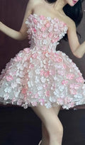 Breeze Strapless Flower Mini Dress Flowering Girl