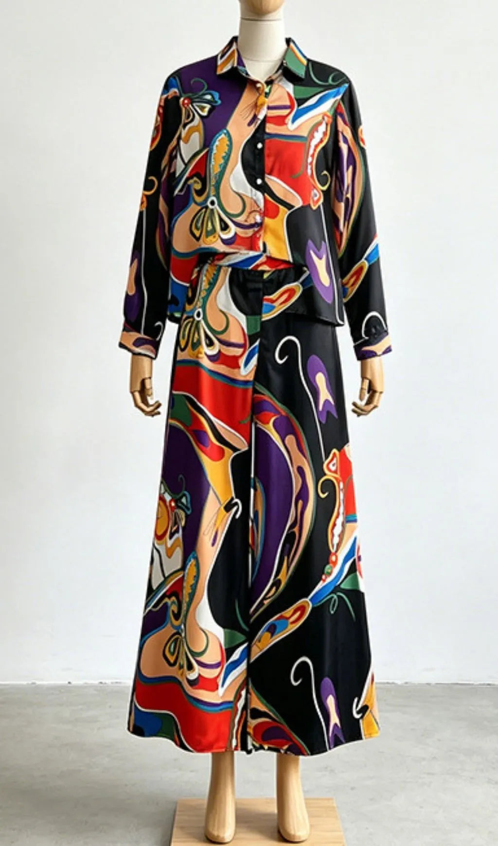 Kitena Printed Two-Piece Set Flowering Girl