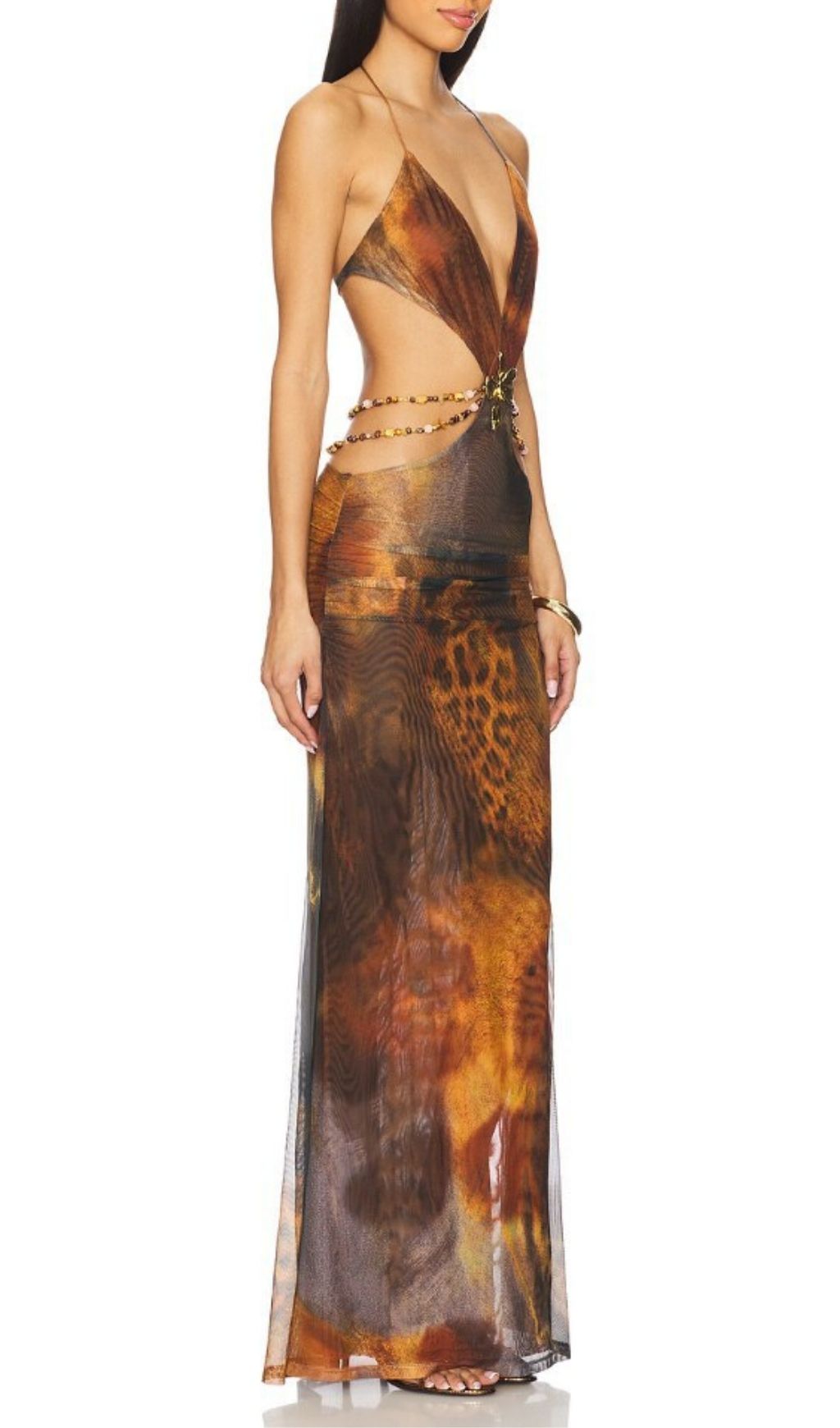 Kekona Halter Printed Maxi Dress Flowering Girl