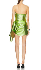Even Green Strapless Mini Dress Flowering Girl