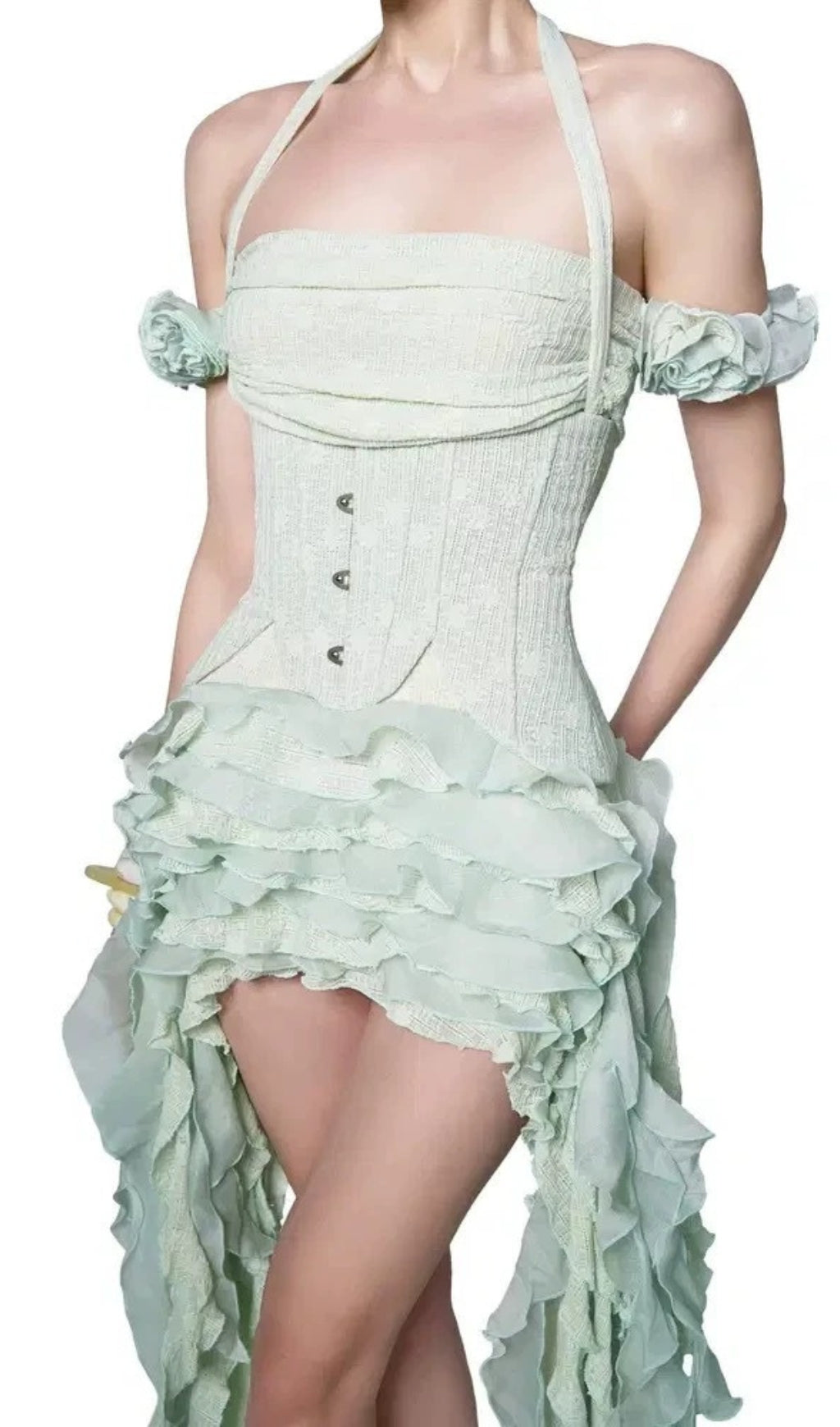 Dalilah Corset Ruffle Mini Dress Flowering Girl