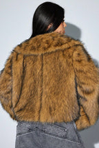 Imitation Fox Fur Long Sleeve Short Jackets Flowering Girl