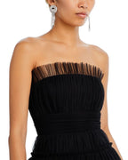 STRAPLESS TIERED TULLE MINI DRESS Flowering Girl
