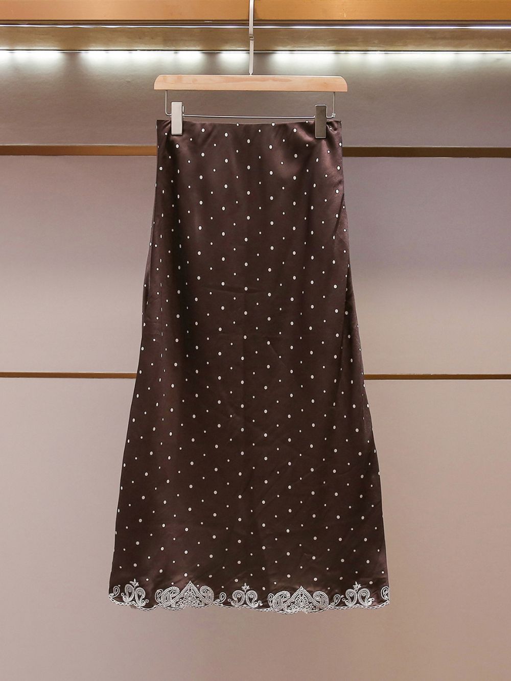 Minah Polka Dot Satin A-line Skirt Flowering Girl