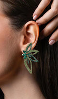 Anastacia Green Crystal Flower Earrings Flowering Girl