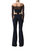 Marcelina Black Mesh Two-Piece Set Flowering Girl