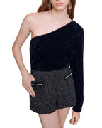 SEQUIN BEAD TRIM TWEED SHORTS Flowering Girl