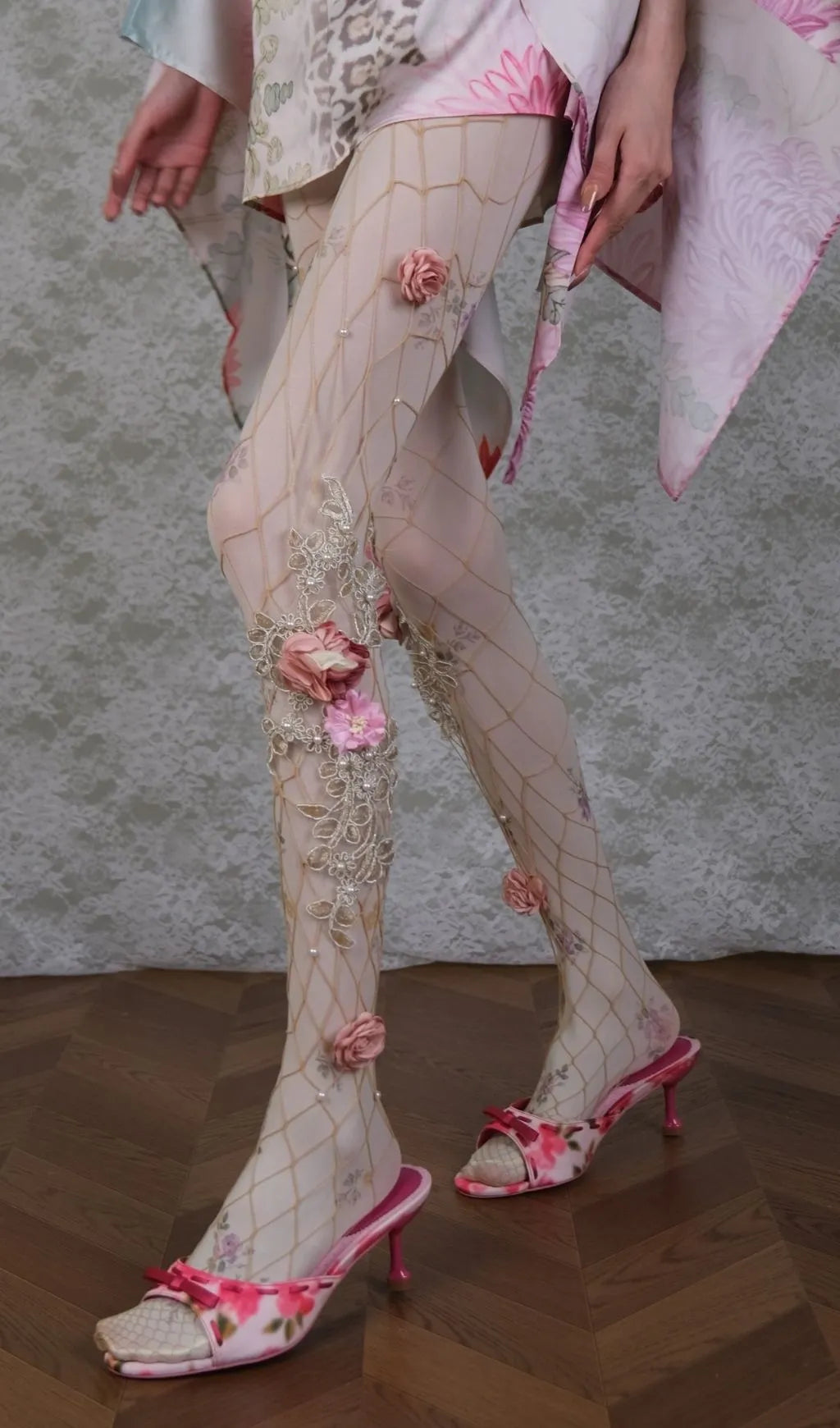 Floral Tights Set Flowering Girl