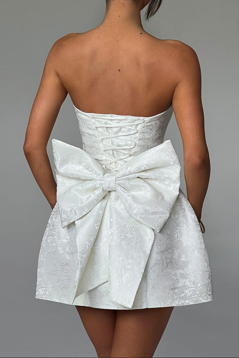 Elenora Mini Dress - Ivory Flowering Girl