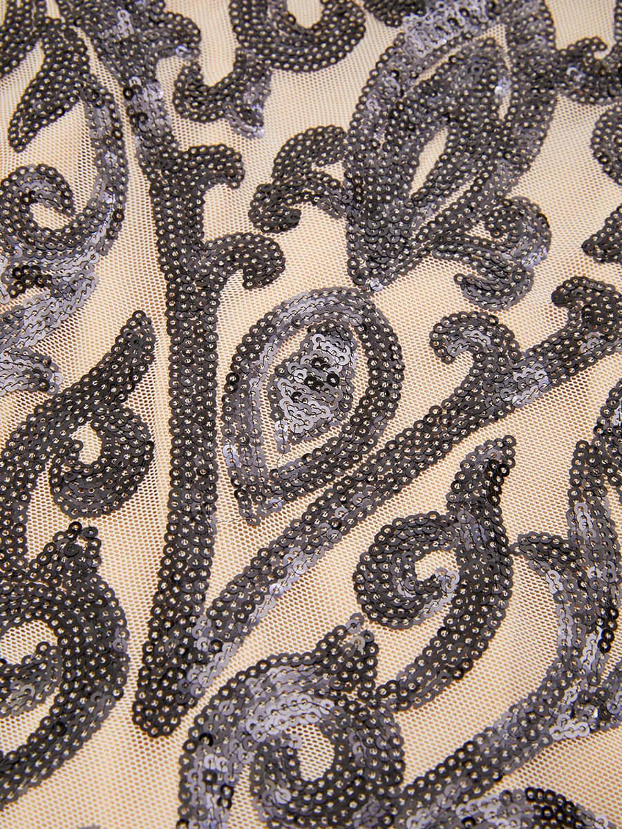 Spaghetti Black Split Maxi Sequin Dress Flowering Girl