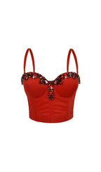 Jelena Diamante Crop Top Flowering Girl