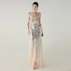 Sequin Strapless Tulle Maxi Dress Flowering Girl