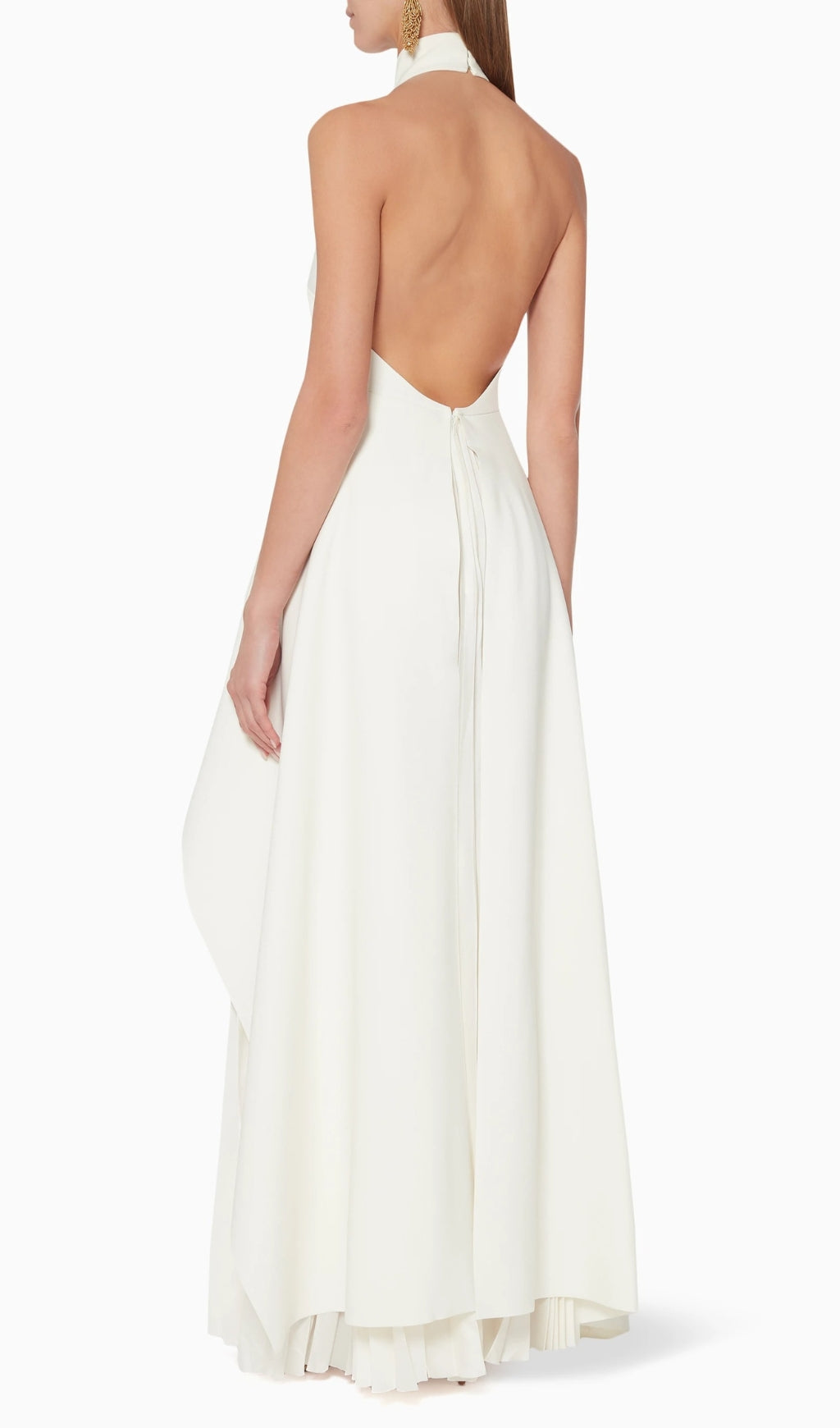 White Bandage Halter Irregular Maxi Dress Flowering Girl