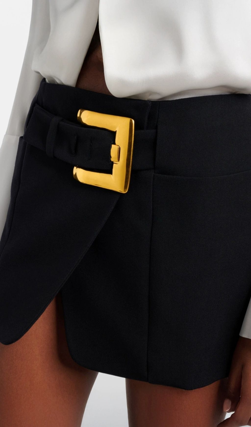 Katana Black Metal Button Mini Skirt Flowering Girl