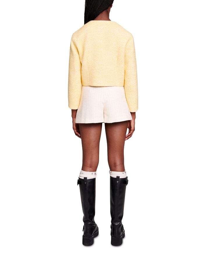 PALE YELLOW TWEED JACKET Flowering Girl