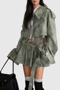 Kaitlyn Print Deconstruct Trench Two Piece Set Flowering Girl