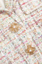 Pastel Boucle Tailored Mini Dress Flowering Girl
