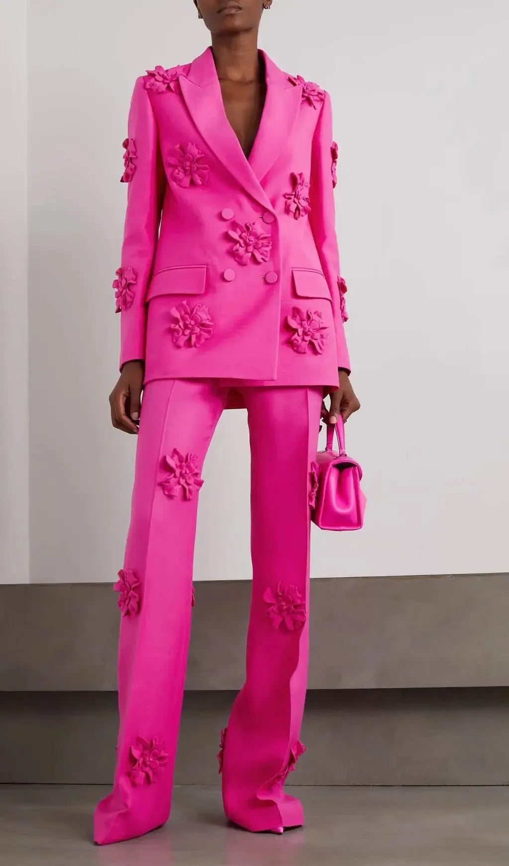 Acedia Pink Three Dimensional Floral Suit Flowering Girl