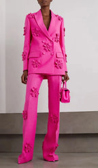 Acedia Pink Three Dimensional Floral Suit Flowering Girl