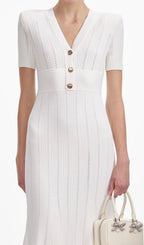 Cream Pointelle Knit Midi Dress Flowering Girl