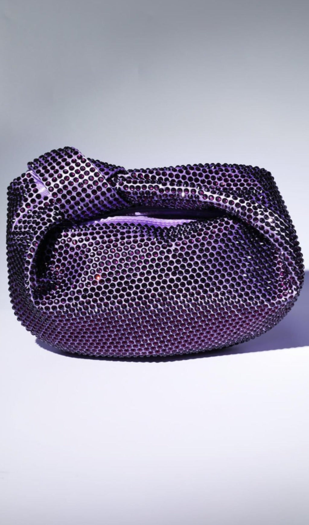 Embellished Tote Bag In Purple Flowering Girl
