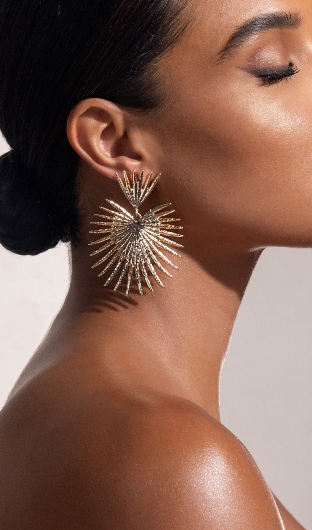 Gold Starburst Drop Earrings Flowering Girl