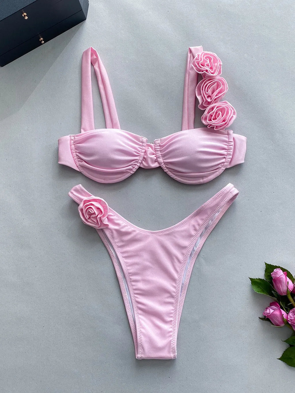 3D Three-Dimensional Flower Split Bikini Flowering Girl