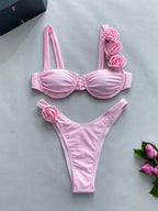3D Three-Dimensional Flower Split Bikini Flowering Girl
