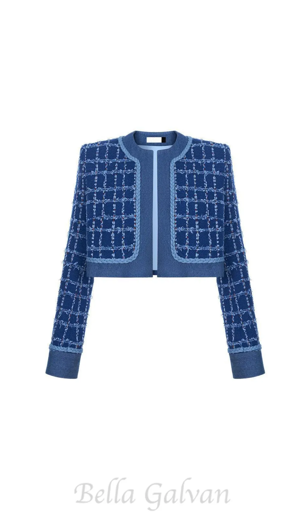 Cathy patchwork Tweed Jacket in blue Flowering Girl