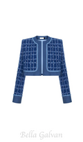 Cathy patchwork Tweed Jacket in blue Flowering Girl