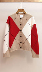 Juno Color-Blocking Knitted Cardigan Flowering Girl