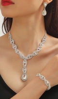 Oexelle Teardrop Crystal Necklace Set Flowering Girl