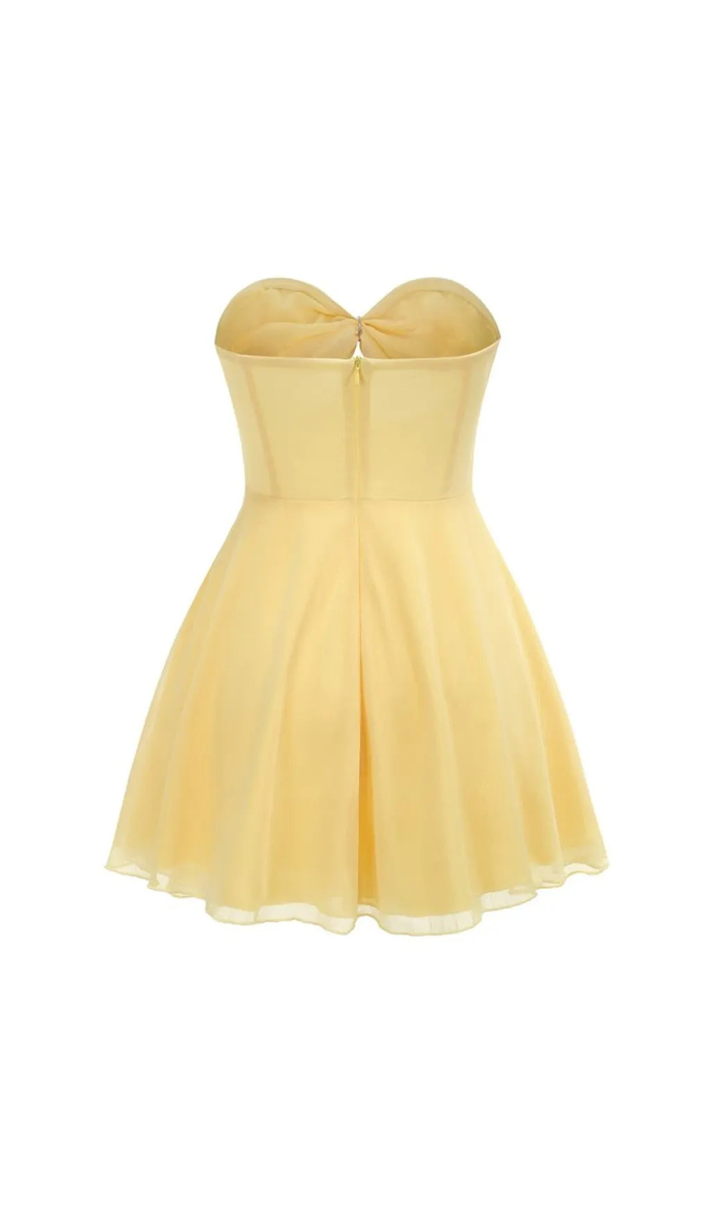 Bryony Yellow Strapless Cutout Mini Dress Flowering Girl