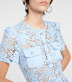 LIGHT BLUE LACE PEPLUM MINI DRESS Flowering Girl