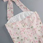 Hervé Pink Halter Floral Mini Dress Flowering Girl