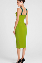 Green Bandage Slip Midi Dress Flowering Girl