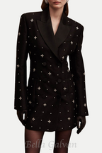 Cachi Diamante Embellished Blazer Mini Dress Flowering Girl