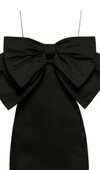 Bow Suspender Dress In Black Flowering Girl