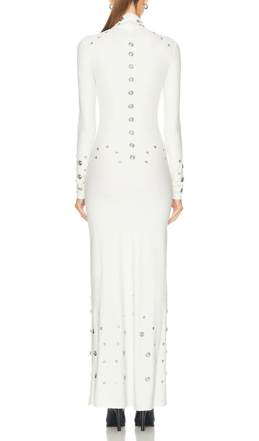 Ishana White Long Sleeve Embellished Maxi Dress Flowering Girl